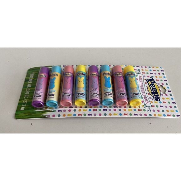8 Pack Peeps Flavored Lip Balm Easter Basket Stuffer Cotton Candy Vanilla Grape - Picture 6 of 13